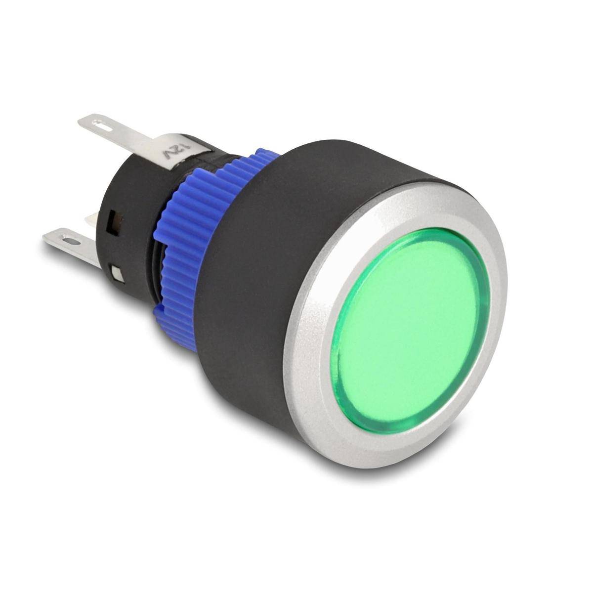22048 - Delock Drucktaster vorstehend zum Einbau 22 mm 5 x Lötanschluss grün