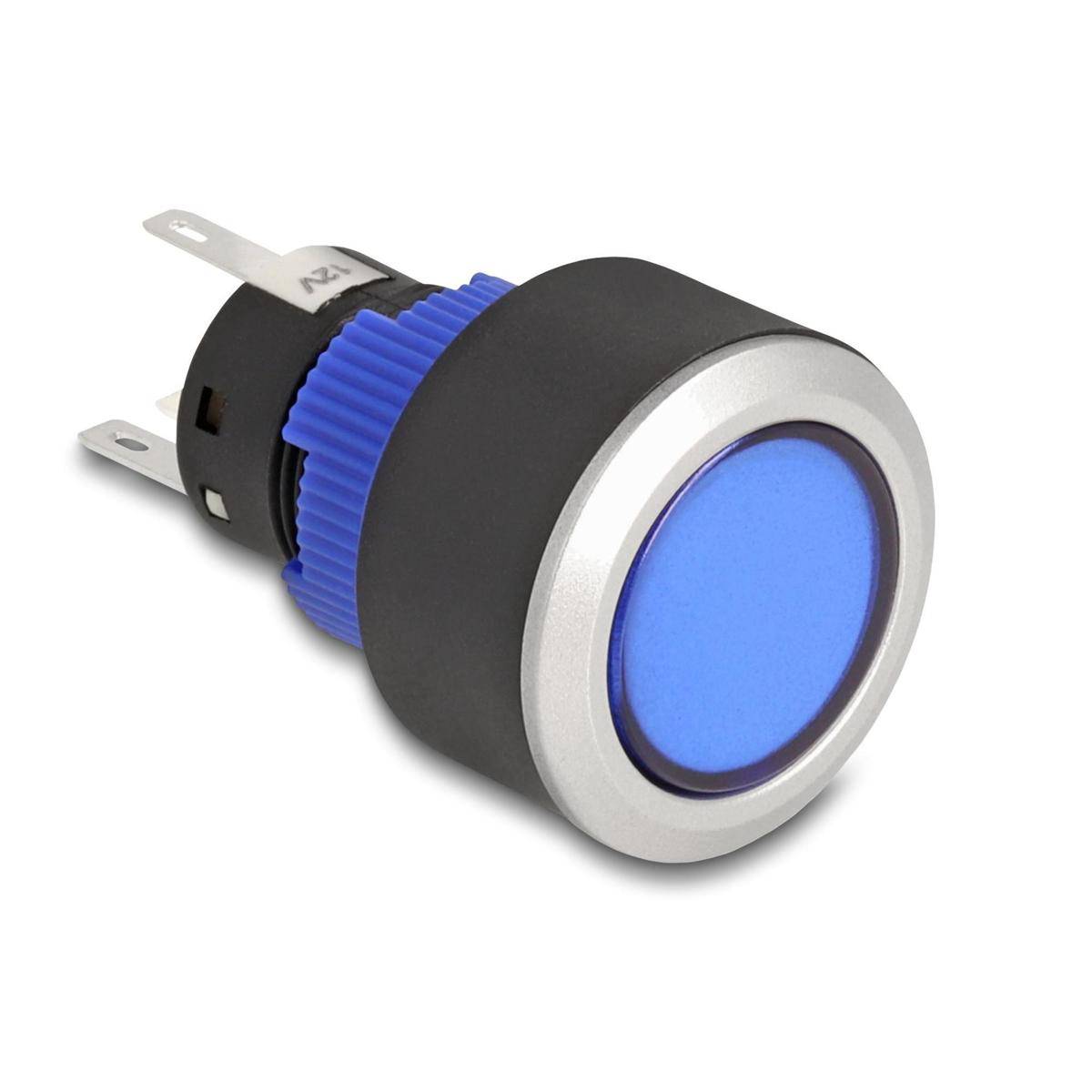 22049 - Delock Drucktaster vorstehend zum Einbau 22 mm 5 x Lötanschluss blau