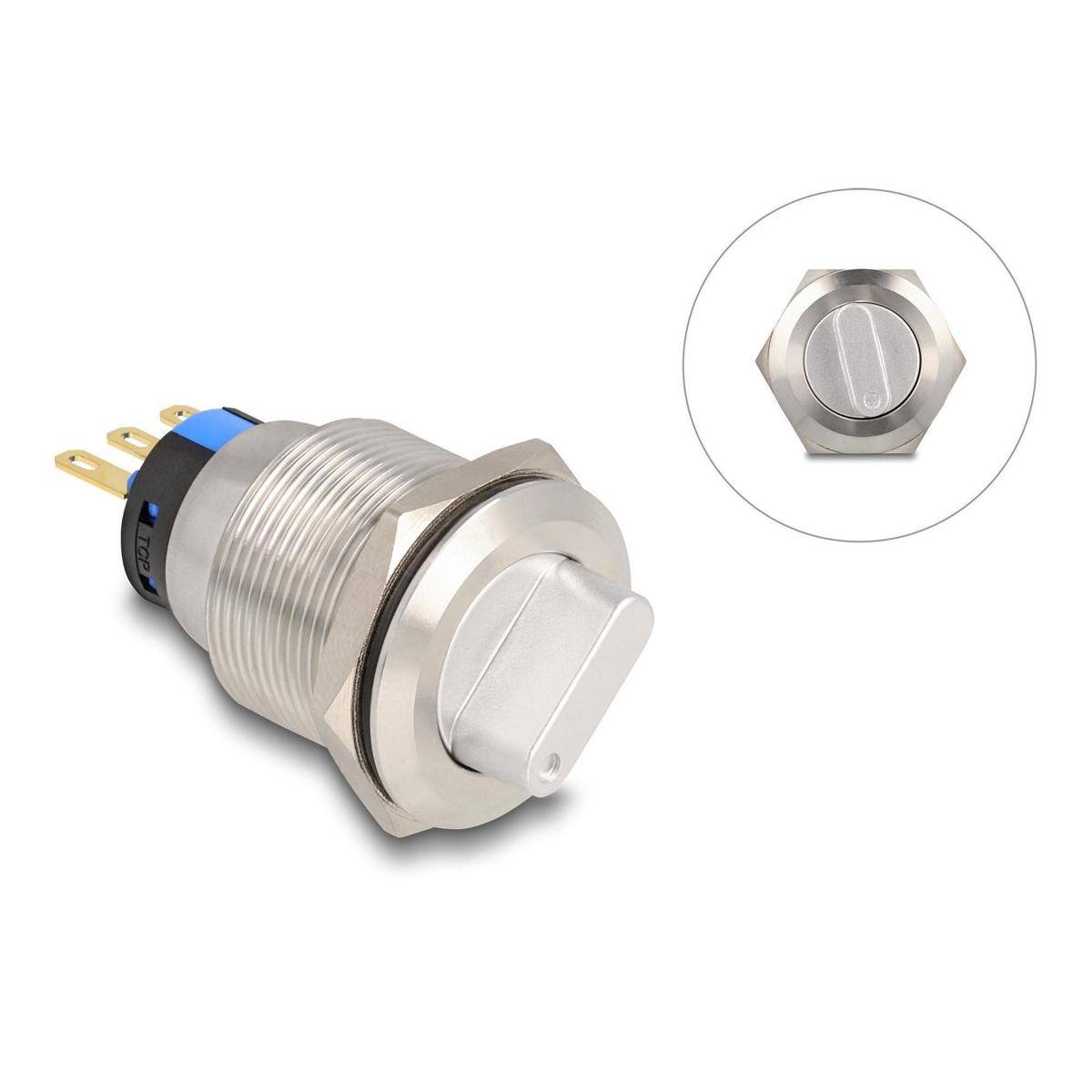 Delock Drehschalter zum Einbau 22 mm 3 x Lötanschluss