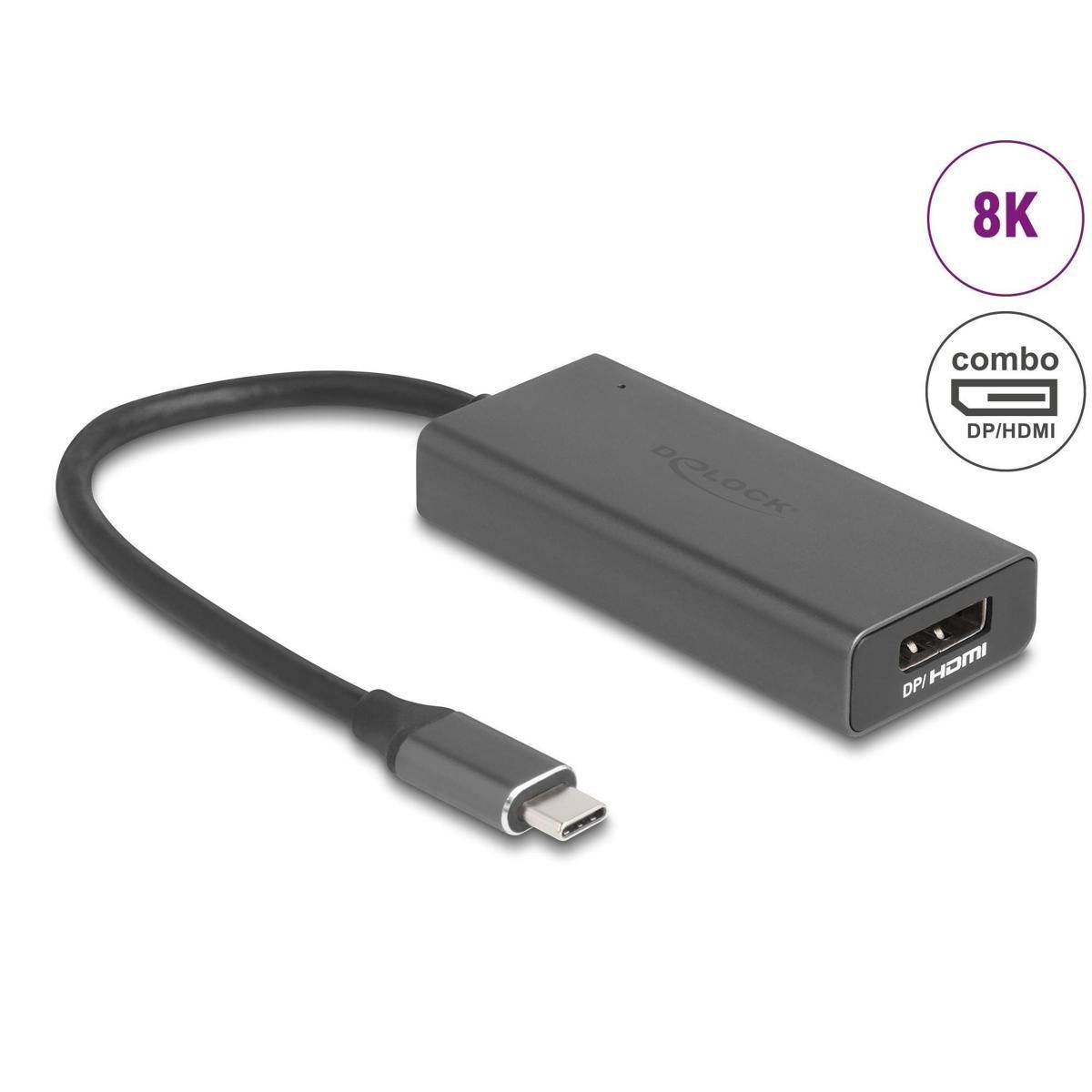 Delock USB Type-C Adapter zu Combo HDMI DisplayPort Buchse 8K