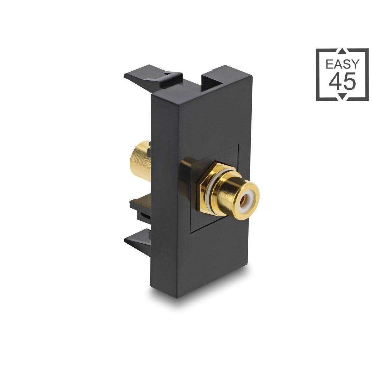 Delock Easy 45 Modul Cinch Buchse zu Cinch Buchse vergoldet weiß schwarz