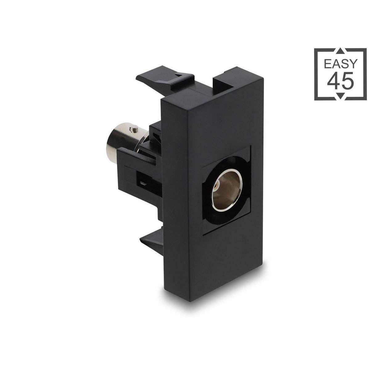 Delock Easy 45 Modul BNC Buchse zu BNC Buchse schwarz