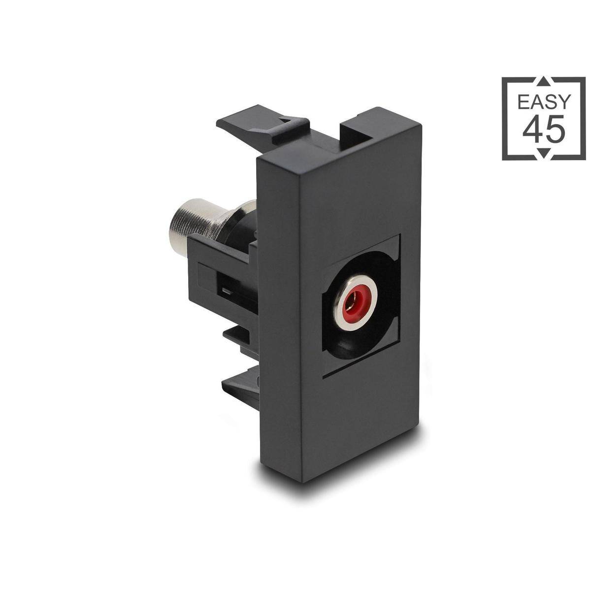 Delock Easy 45 Modul Cinch Buchse zu Cinch Buchse rot schwarz