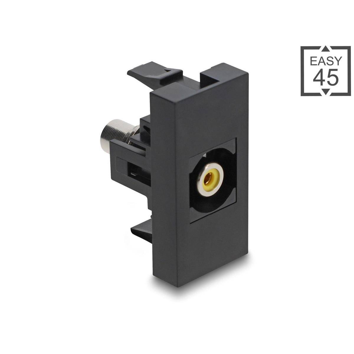 Delock Easy 45 Modul Cinch Buchse zu Cinch Buchse gelb schwarz
