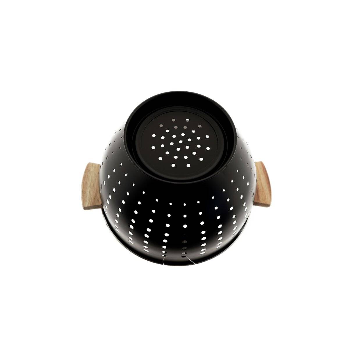 Küchensieb Colino Ø 25 cm – aus 18/10-Edelstahl, Schwarz mit Holzgriffen
