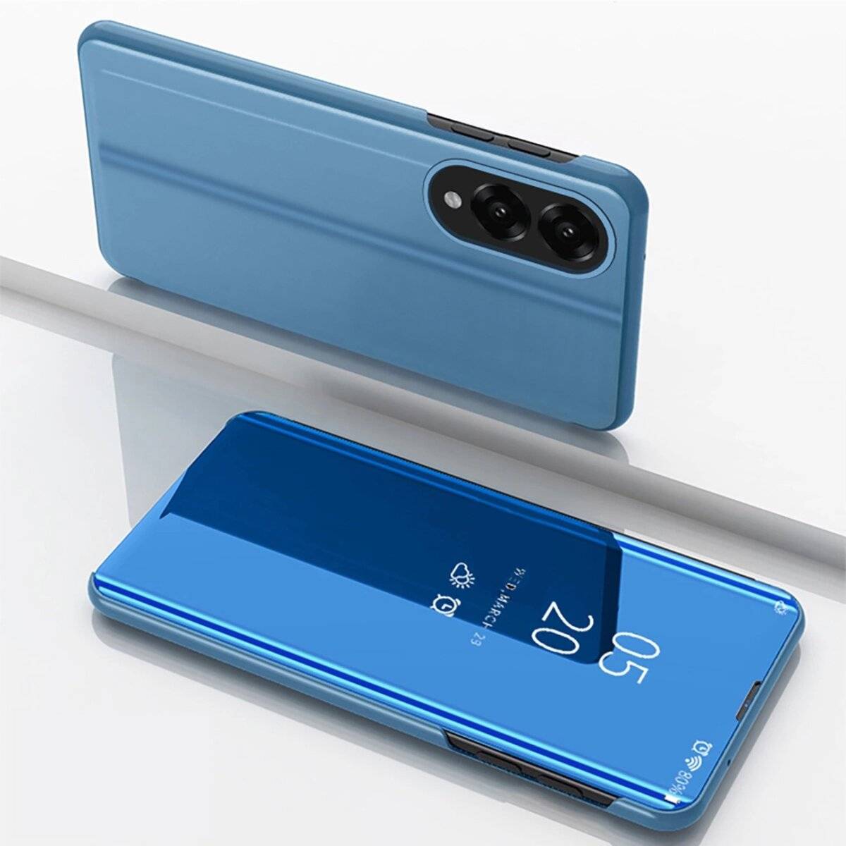 Clear View Case Handyhülle Flip Cover Klapphülle kompatibel mit iPhone 16e (SE 4 2025) Blau