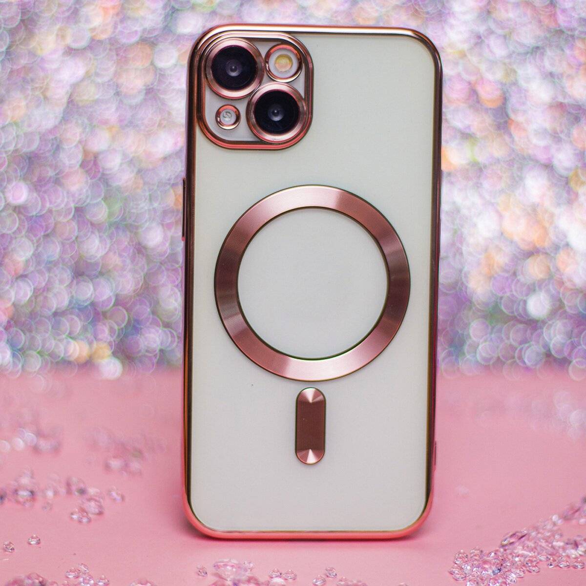 Color Chrome Handyhülle Bumper kompatibel mit iPhone 16e (SE 4 2025) Rosegold