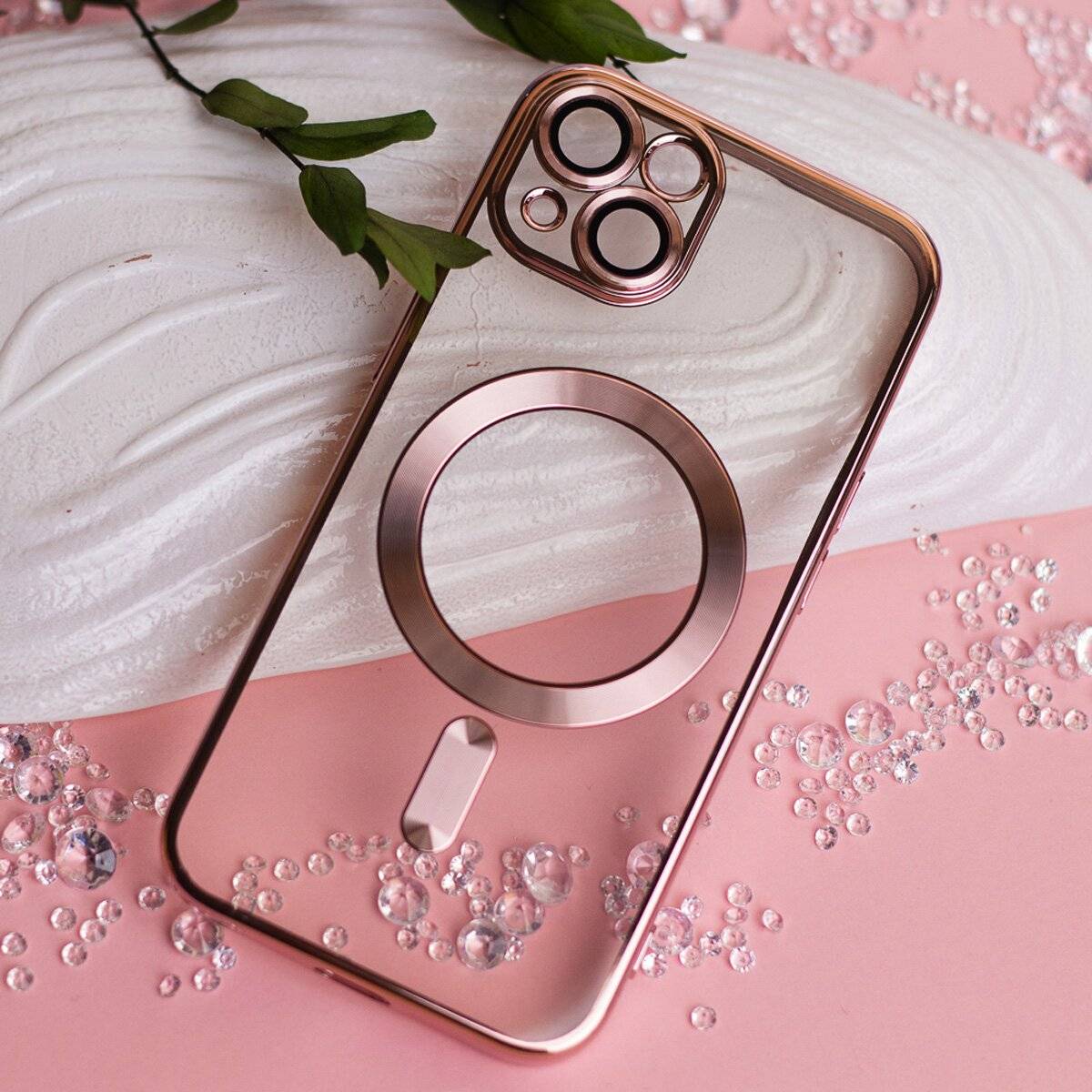 Color Chrome Handyhülle Bumper kompatibel mit iPhone 16e (SE 4 2025) Rosegold