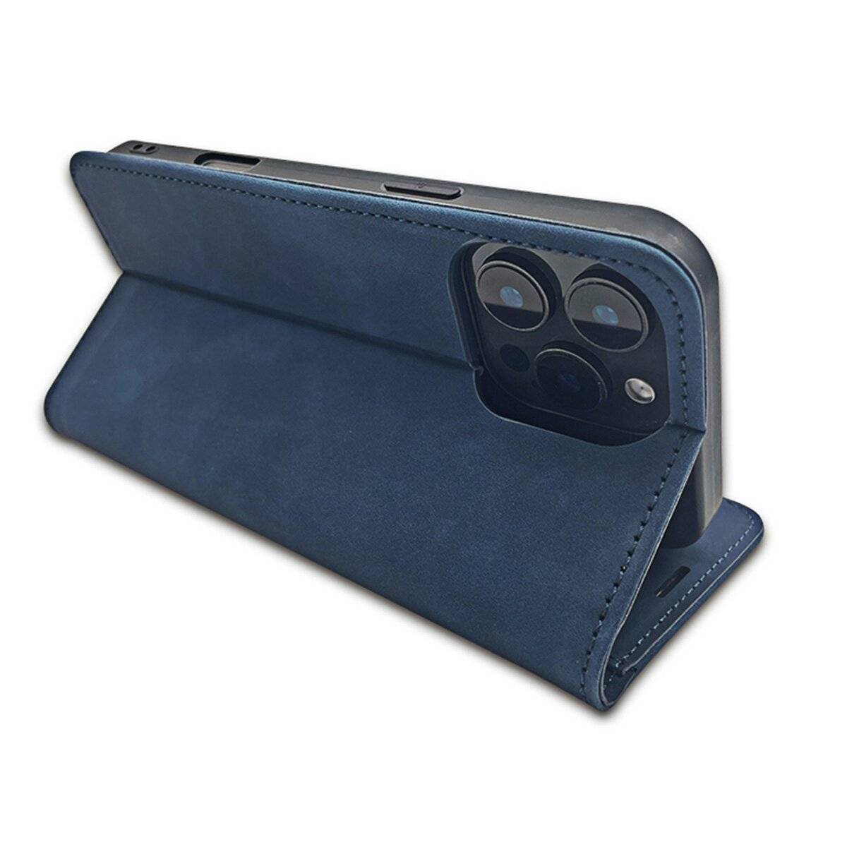 Elegante Lederoptik Handyhülle mit Kartenfächern Klapphülle kompatibel mit Samsung Galaxy S25 Ultra Dunkelblau