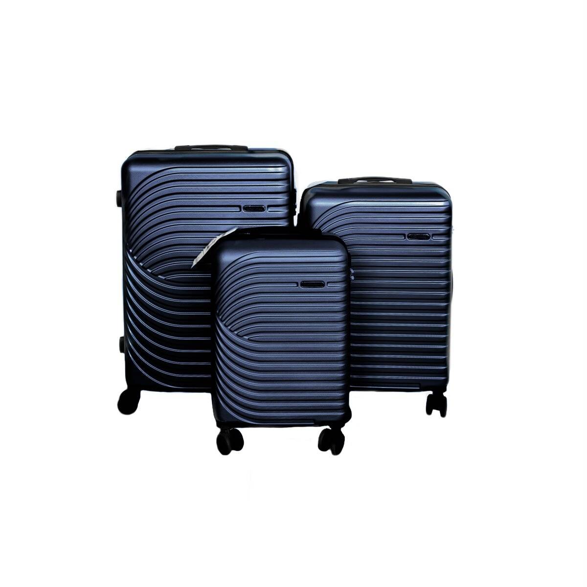 3er Kofferset mit 360° Rollen, Teleskopgriff und praktischer Innenaufteilung Navyblau