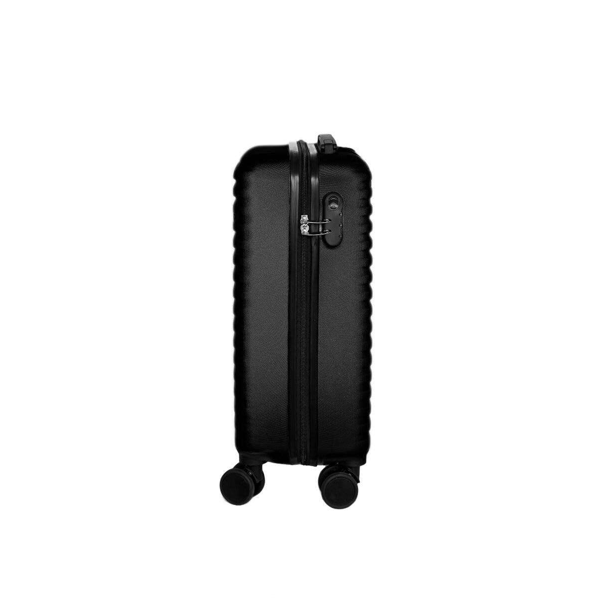 3er Kofferset mit 360° Rollen, Teleskopgriff und praktischer Innenaufteilung Schwarz