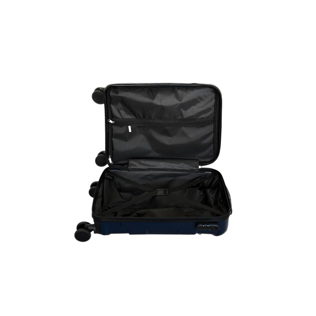 3 teiliges Kofferset mit 360° Rollen & Teleskopgriff - Hartschale in Dunkelblau