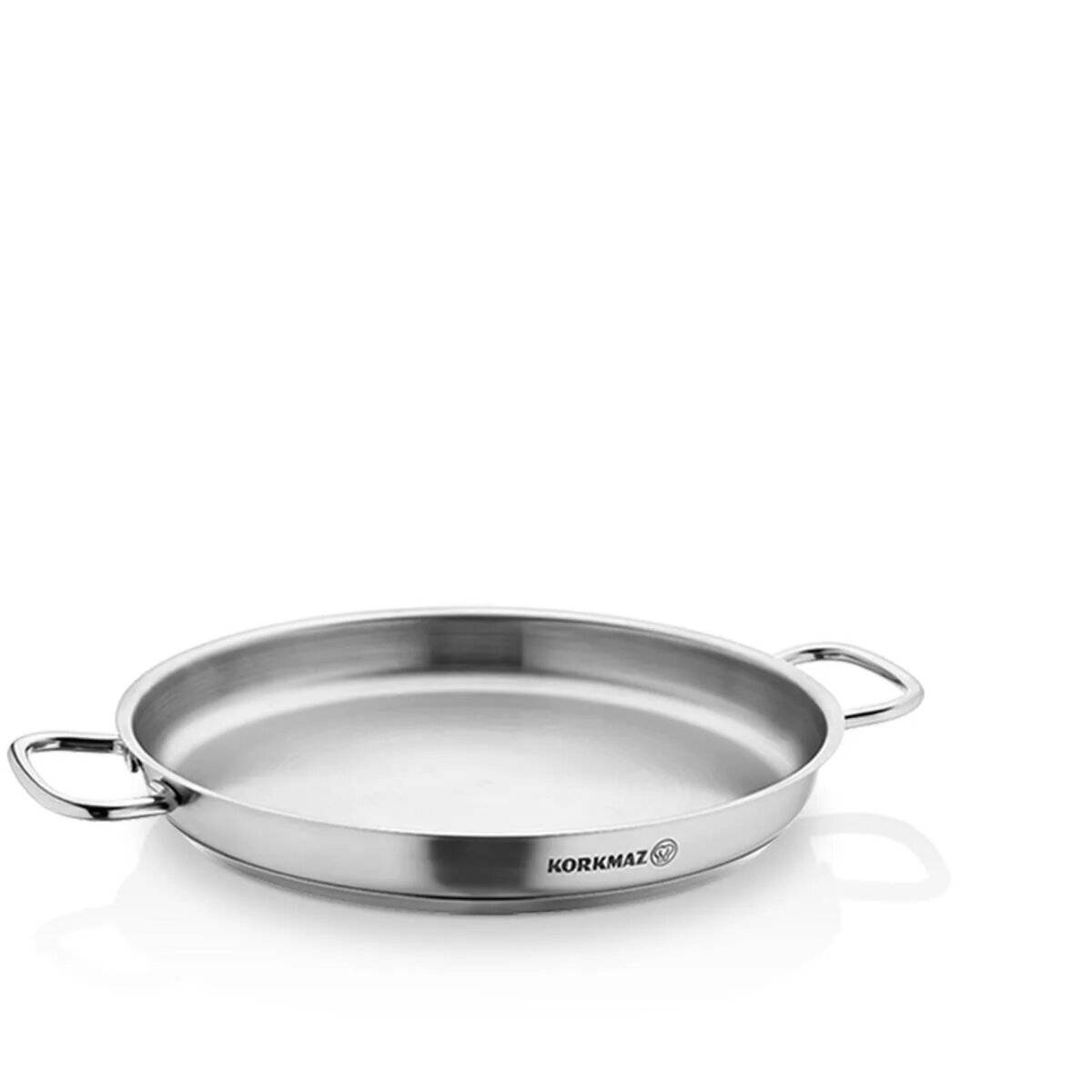 Korkmaz Proline Omelettpfanne aus hochwertigem 18/10-Edelstahl - 32 x 4 cm