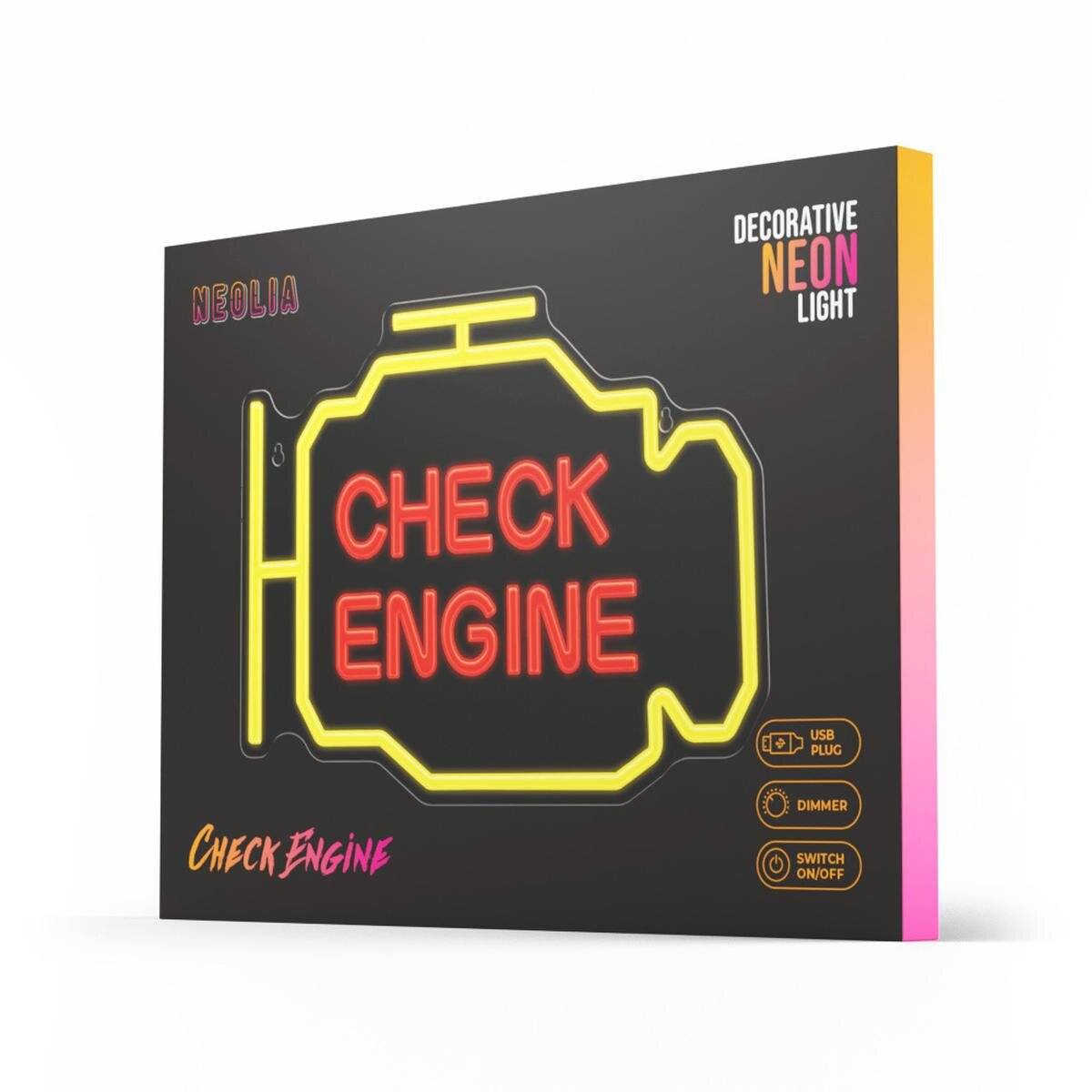 Neon LED Leuchte "CHECK ENGINE" gelb/rot – NNE21 – Neolia