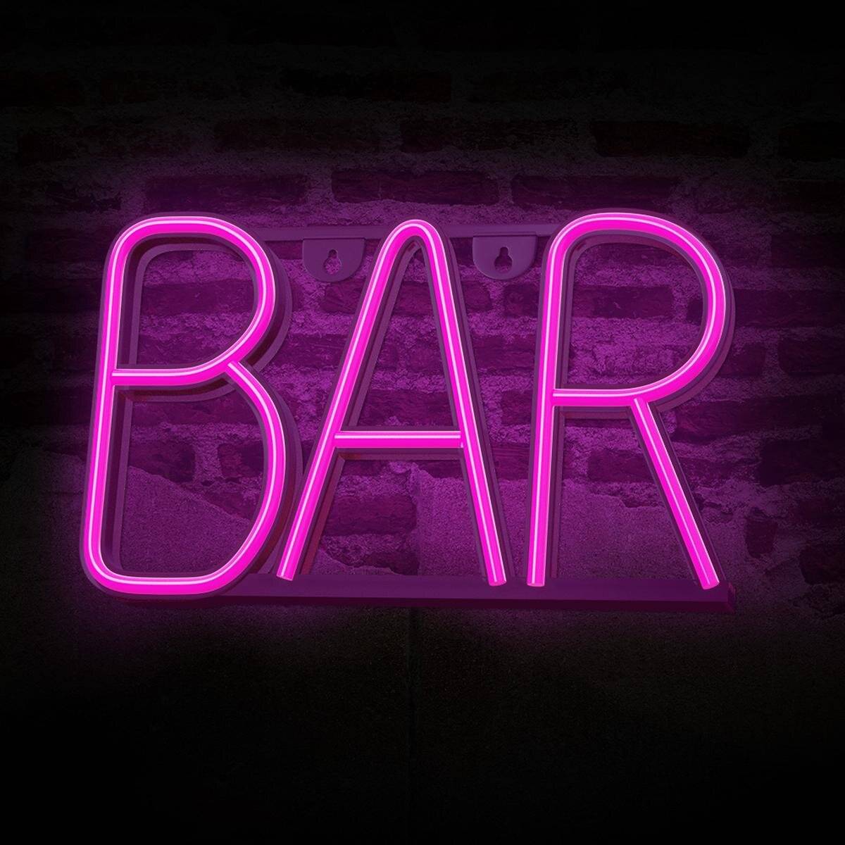 Forever Light Neon LED Leuchte "BAR" Pink – FLNE24