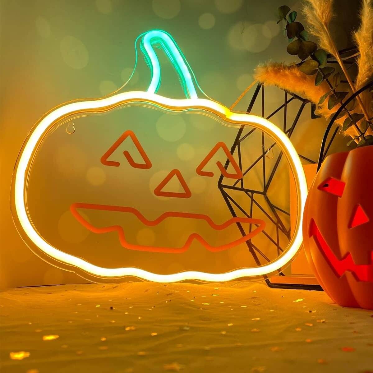 Forever Light Neon LED-Leuchte Happy Pumpkin – Orange & Grün – FPNE10