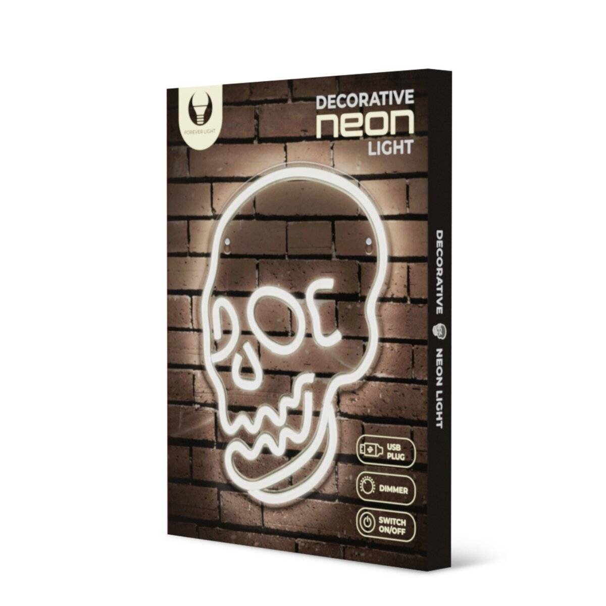 Forever Light Neon PLEXI LED-Leuchte SKULL weiß – FPNE07X