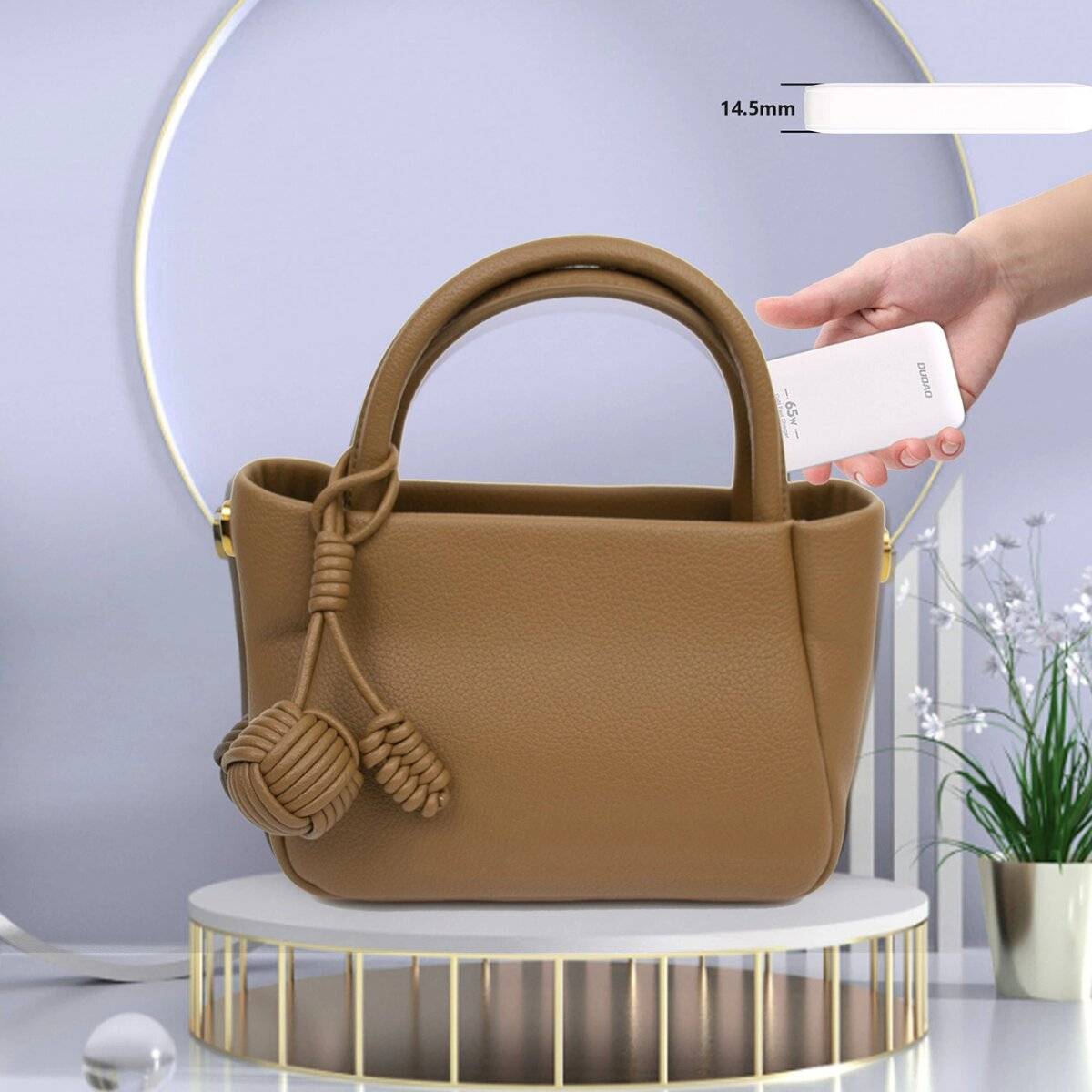 Dudao GaN A65Q 65W USB-A/USB-C PD Ultra-Dünnes Reise-Wandladegerät EU/US Weiß