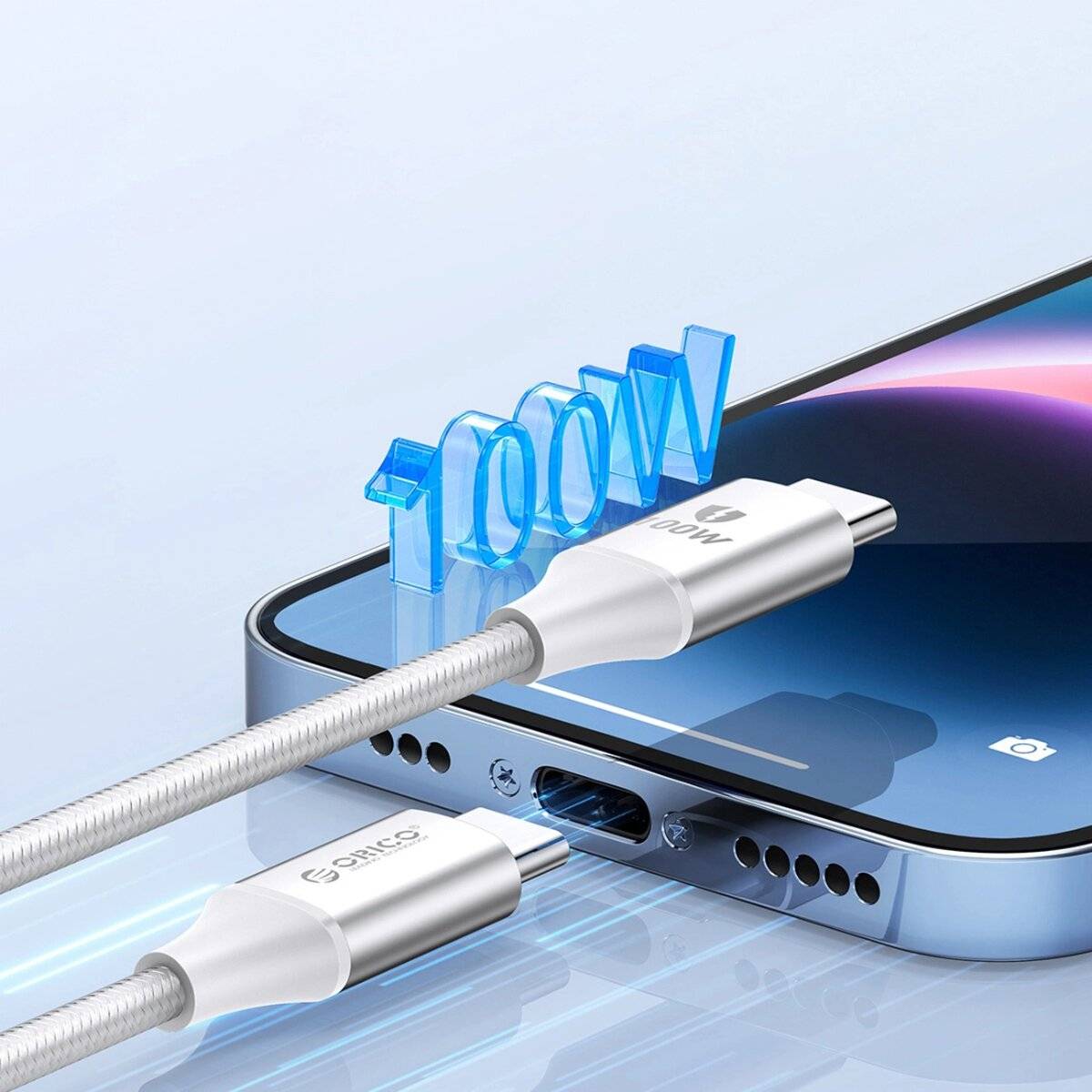 Orico CDX Power Delivery USB-C - USB-C 1m Kabel 100 W Weiß