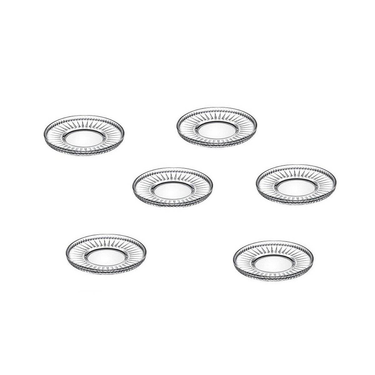 Pasabahce Elysia Untersetzer in Kristalloptik - ø13 cm - 6 teiliges Set