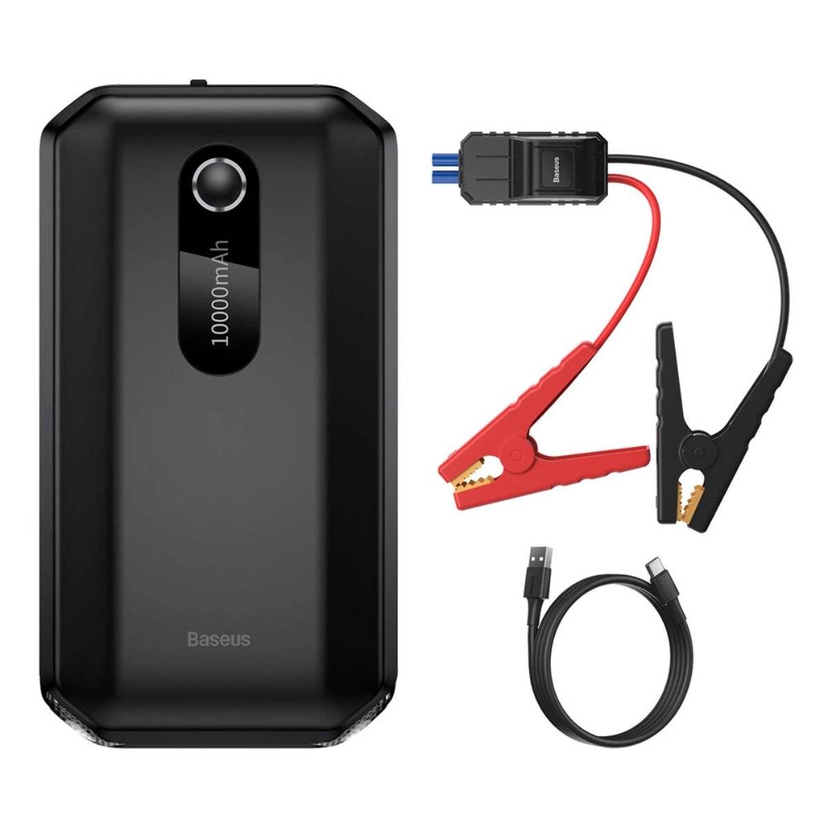 Baseus Power Bank Power Starter Starthilfe 10000mAh 12V (1000A / 500A) Powerbank + Krokodilklemmen schwarz (CGNL020101)