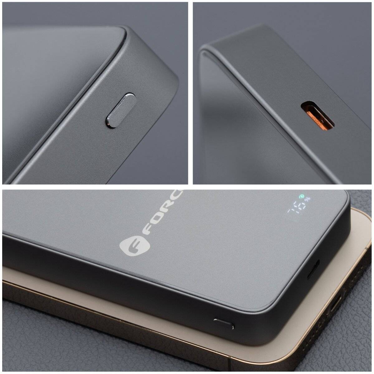 Forcell F-Energy F10K8 Super Slim Powerbank 10000mAh Grau