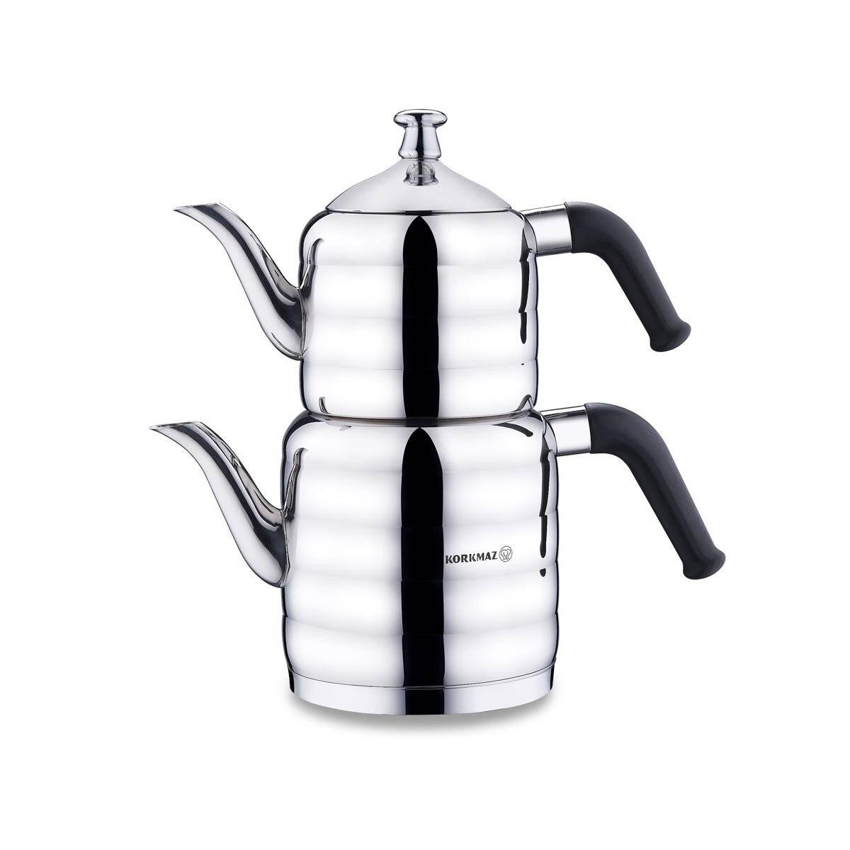 Korkmaz Mina Midi Teekannen-Set - Eleganz & Qualität für Teeliebhaber - 0,8L/1,6L