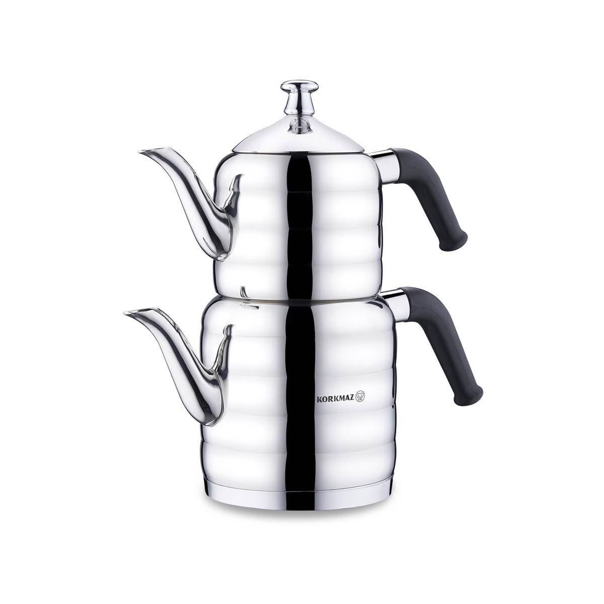 Korkmaz Mina Midi Teekannen-Set - Eleganz & Qualität für Teeliebhaber - 0,8L/1,6L