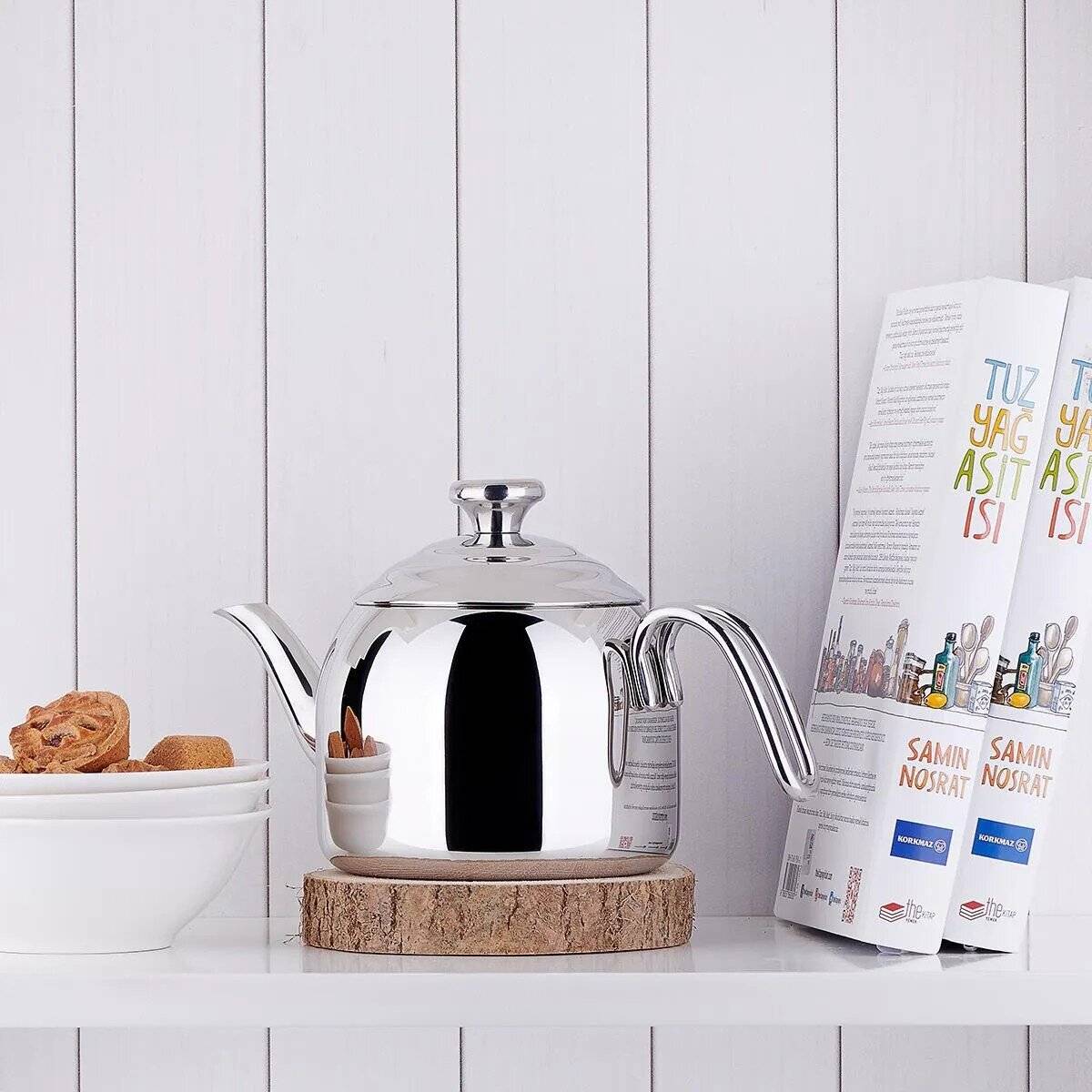 Korkmaz Droppa Teekessel 1,1L, 18/10-Edelstahl - Klassisch, stilvoll & funktional