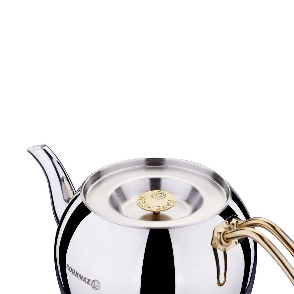 Korkmaz Hanedan Teekannen-Set Gold - Stilvoll & Funktional 1,1L/2,0L