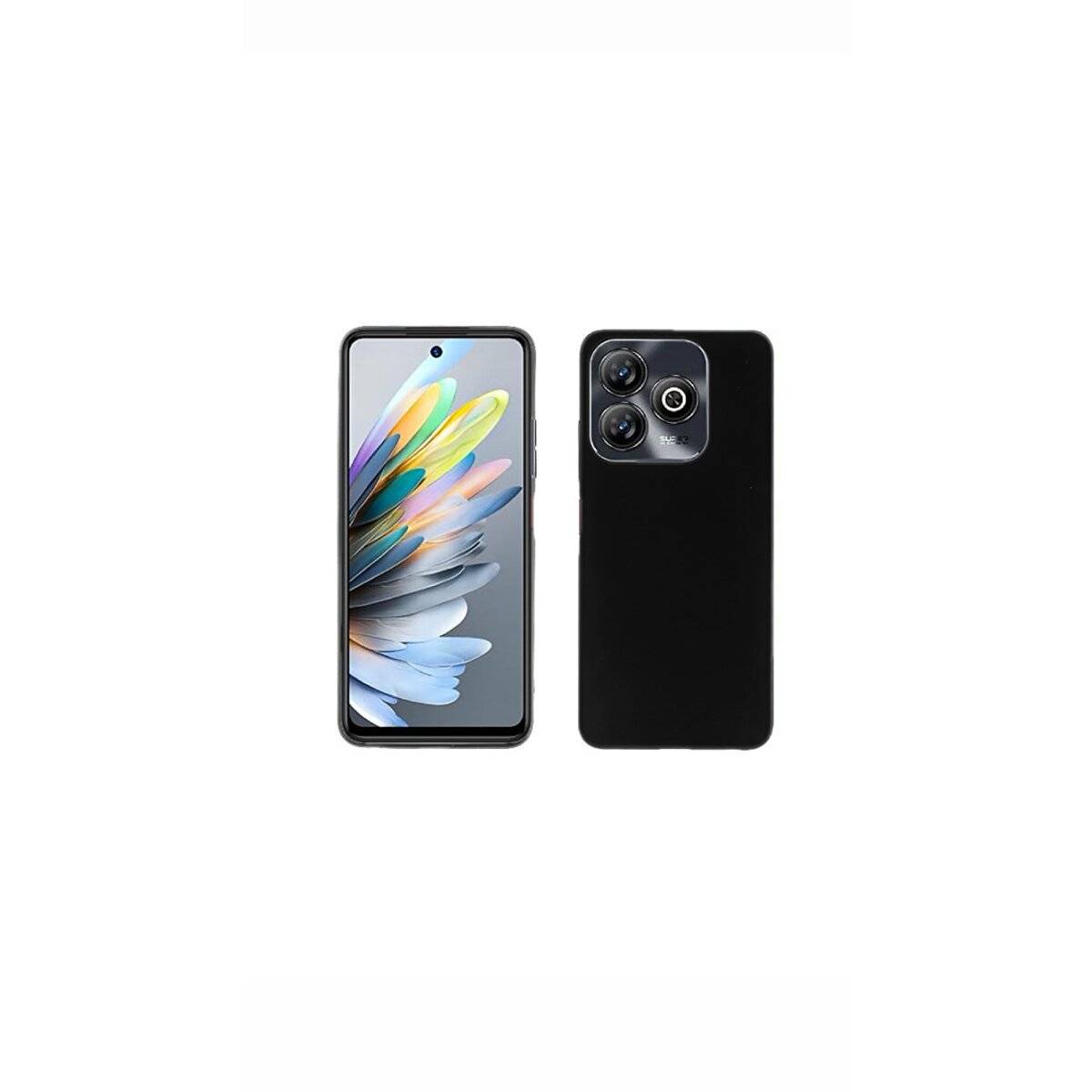 Silikon Handyhülle Bumper Softcase kompatibel mit ZTE Blade A75 4G schwarz
