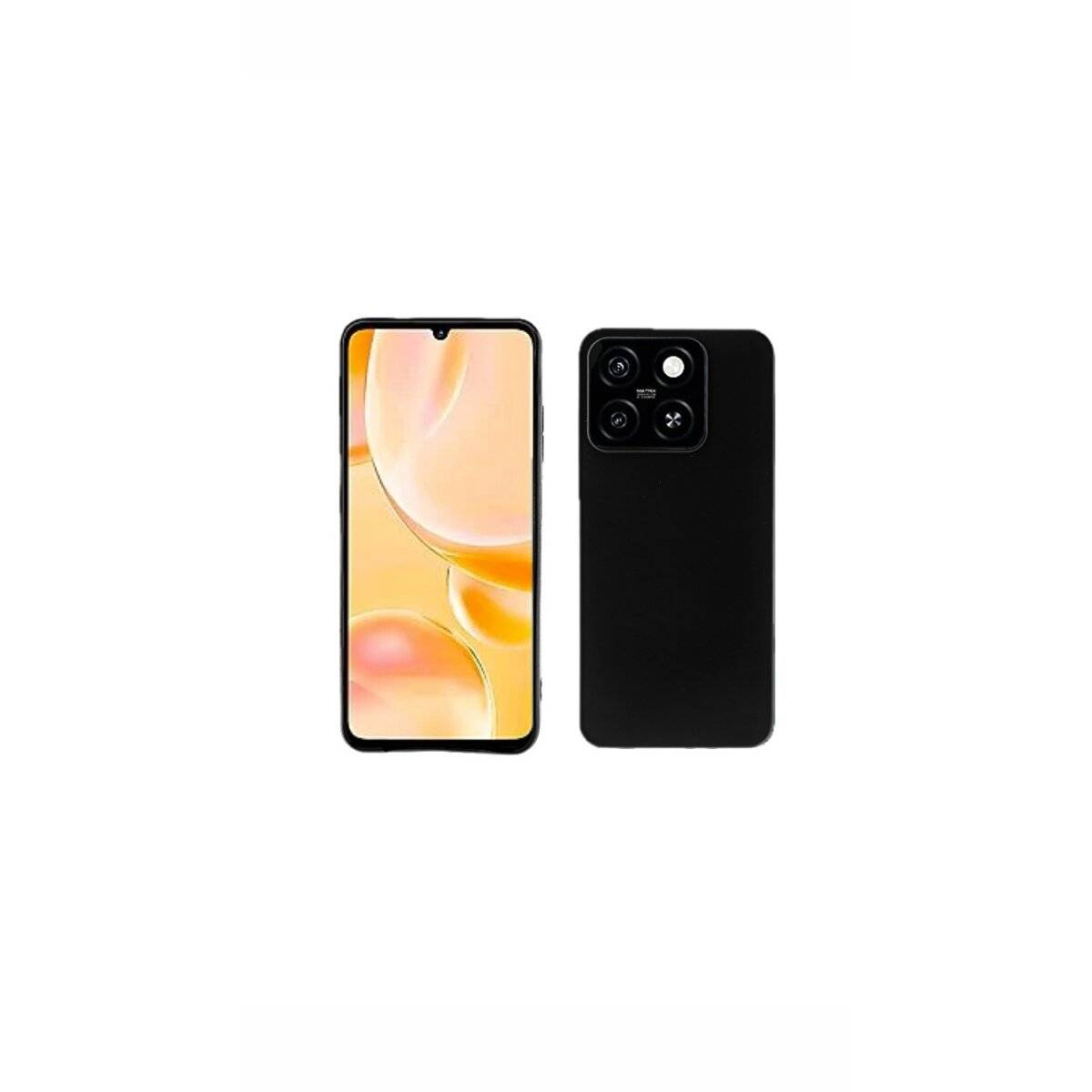 Silikon Handyhülle Bumper Softcase kompatibel mit ZTE Blade A55 schwarz