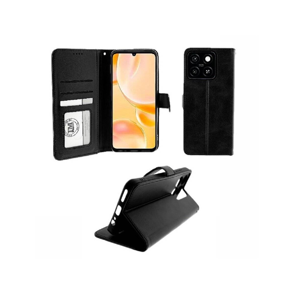 Buchtasche mit Magnetverschluss Handyhülle mit Kartenfächern kompatibel mit ZTE Blade A55