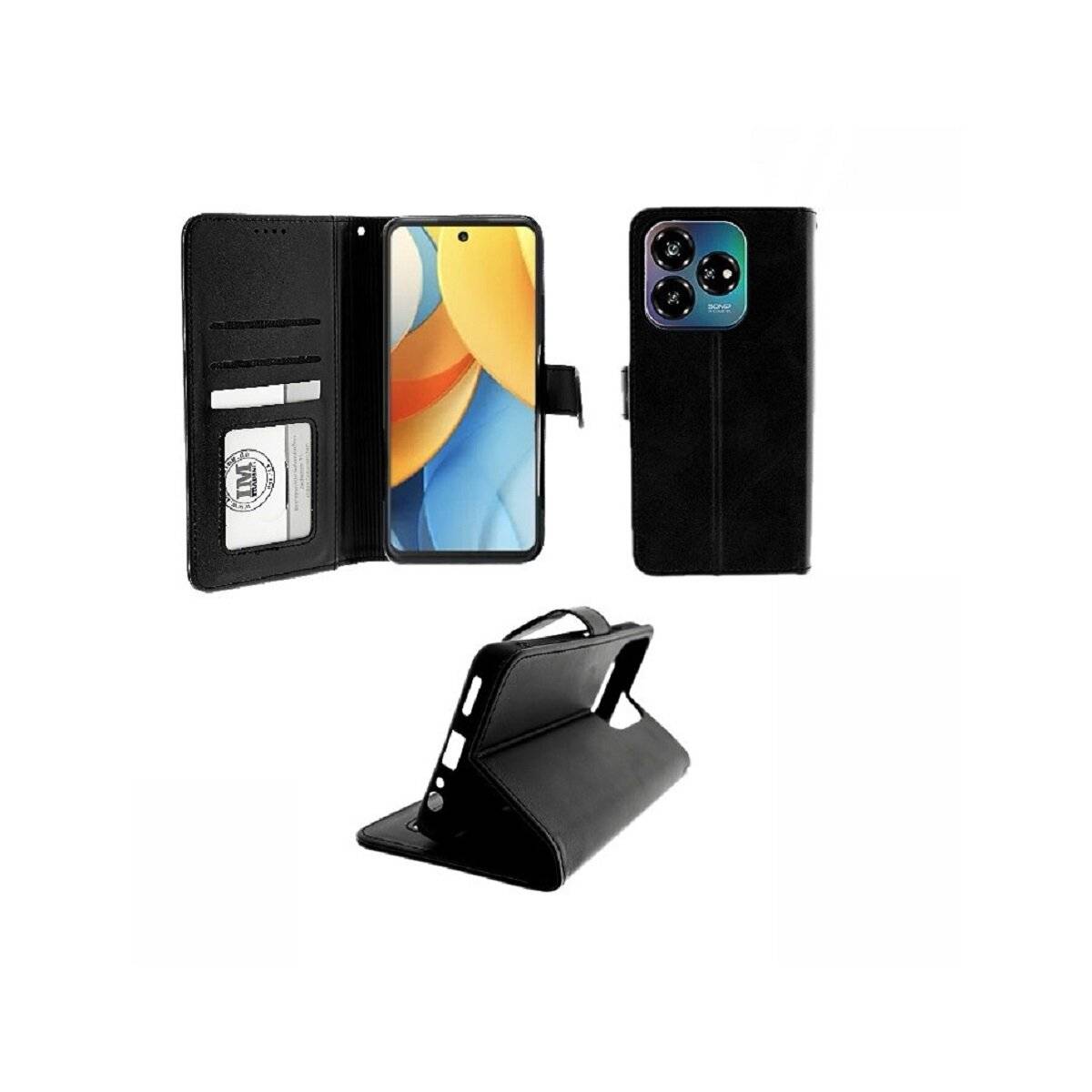 Buchtasche mit Magnetverschluss Handyhülle mit Kartenfächern kompatibel mit ZTE Blade V60 Vita