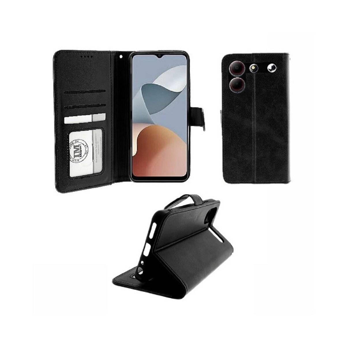 Buchtasche mit Magnetverschluss Handyhülle mit Kartenfächern kompatibel mit ZTE Blade A54