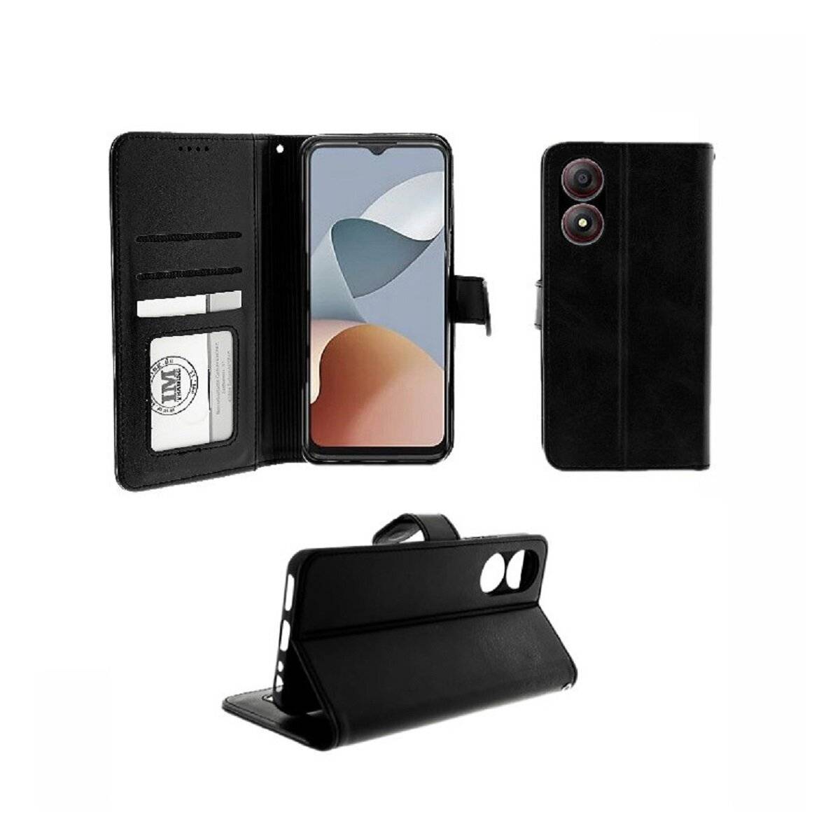 Buchtasche mit Magnetverschluss Handyhülle mit Kartenfächern kompatibel mit ZTE Blade A34