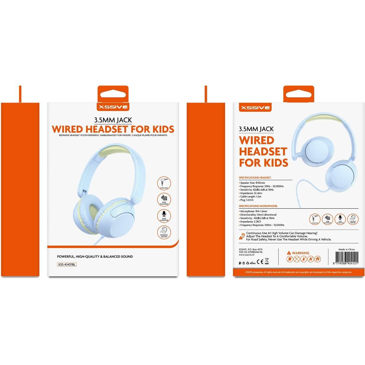Xssive Kopfhörer Headset für Kinder 3,5 mm Anschluss