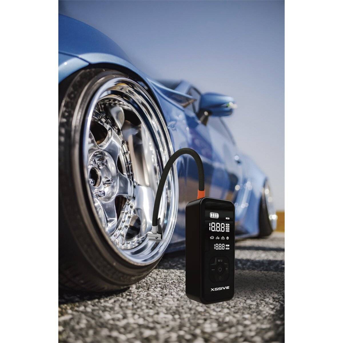 Xssive Portable Air Compressor Luftkompressor mit Digital Display 6000 mAh