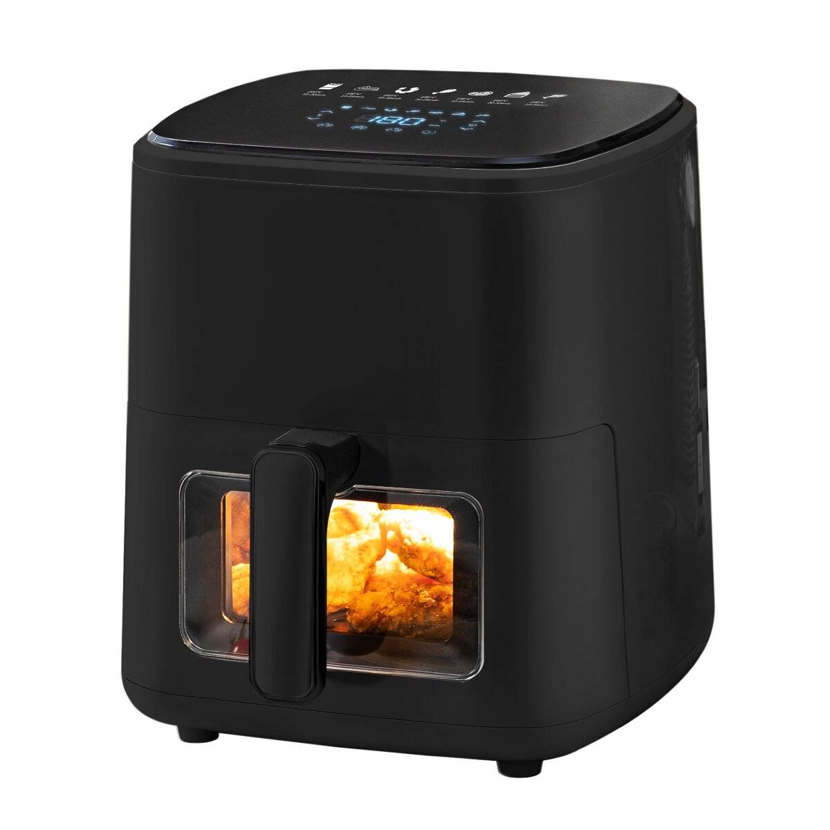 Melchioni MARIANNA NEW Heißluftfritteuse 5L – 1700W, Digitaldisplay, 7 Programme, Schwarz