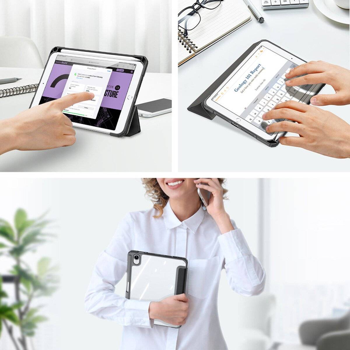 Dux Ducis Toby Eco-Leather Tablet-Ledertasche Tablethülle Cover kompatibel mit Samsung Galaxy Tab A11 Blau