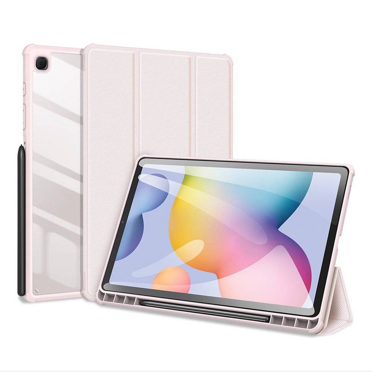 Dux Ducis Toby Tablet-Hülle mit Standfunktion und Auto Sleep kompatibel mit Samsung Galaxy Tab S10 FE Pink