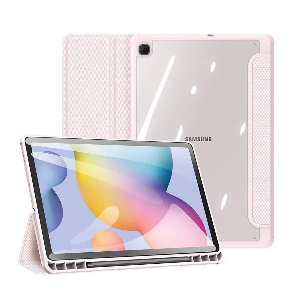Dux Ducis Toby Tablet-Hülle mit Standfunktion und Auto Sleep kompatibel mit Samsung Galaxy Tab S9 Pink