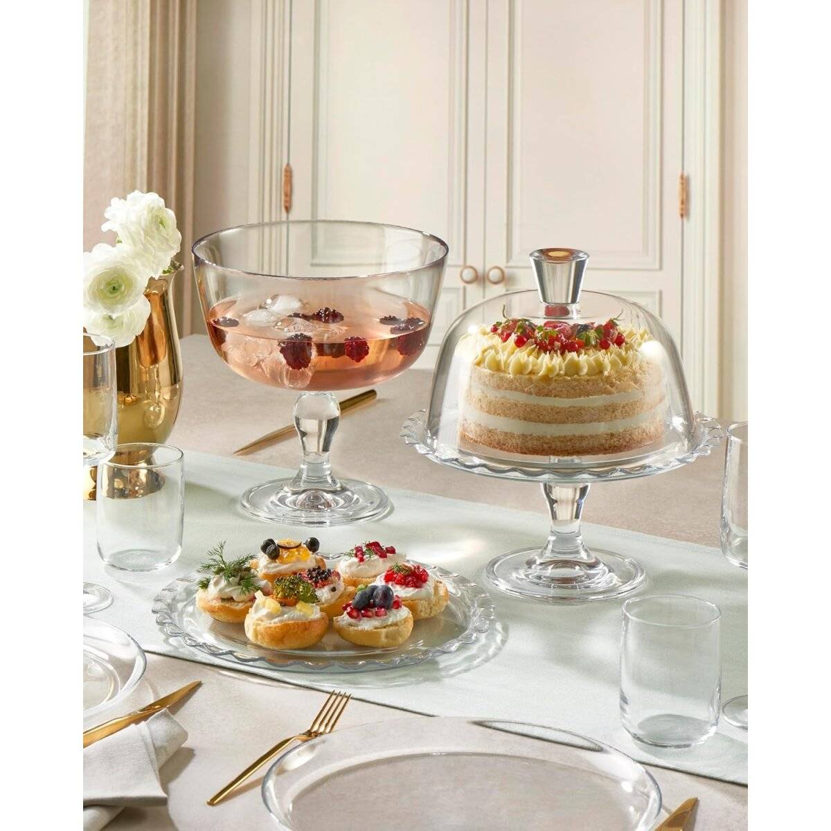 Pasabahce Petite Patisserie Servierteller - ø26,5 cm aus hochwertigem Glas