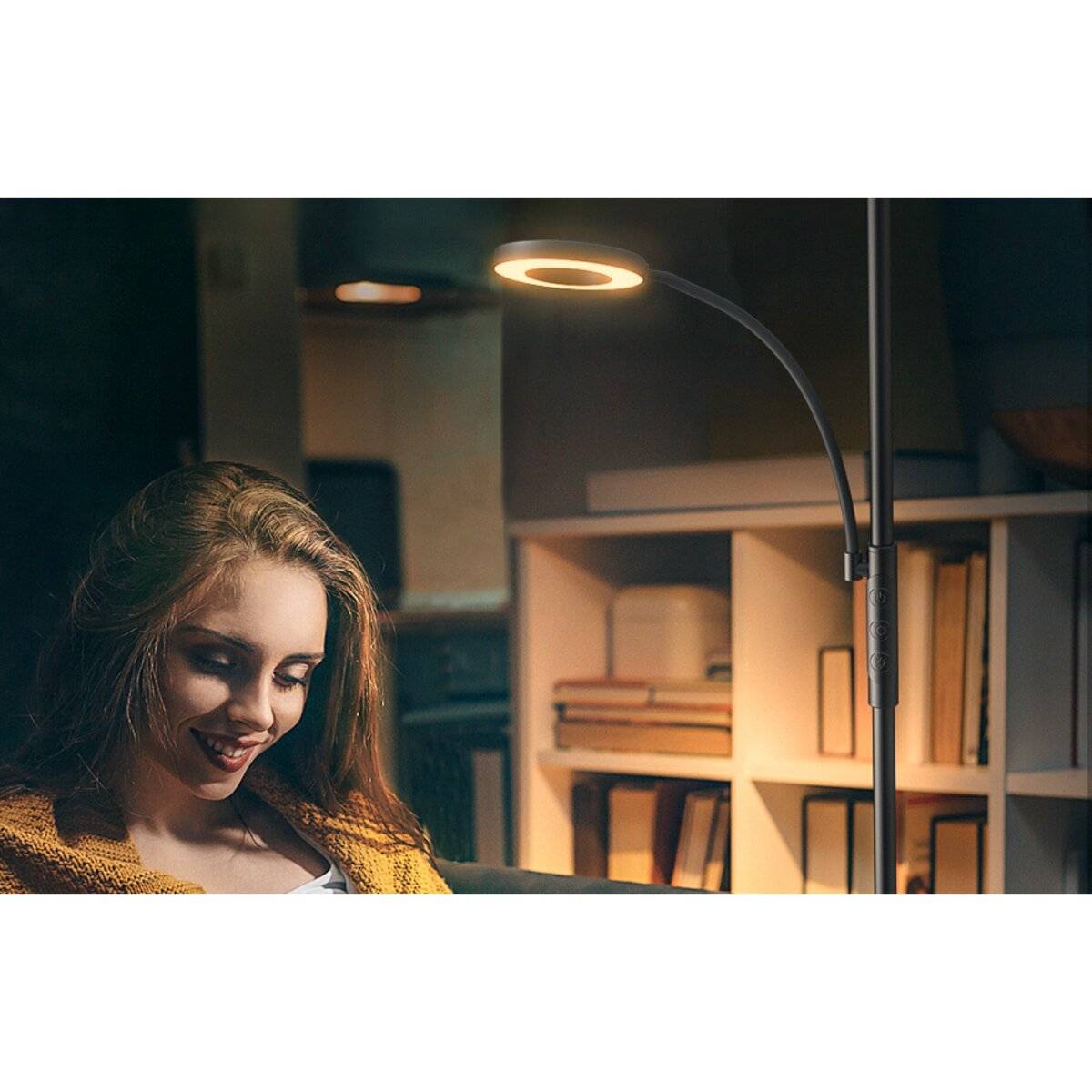 Blitzwill BWL-FL-0001 LED-Stehlampe mit Fernbedienung, 36?W, schwarz