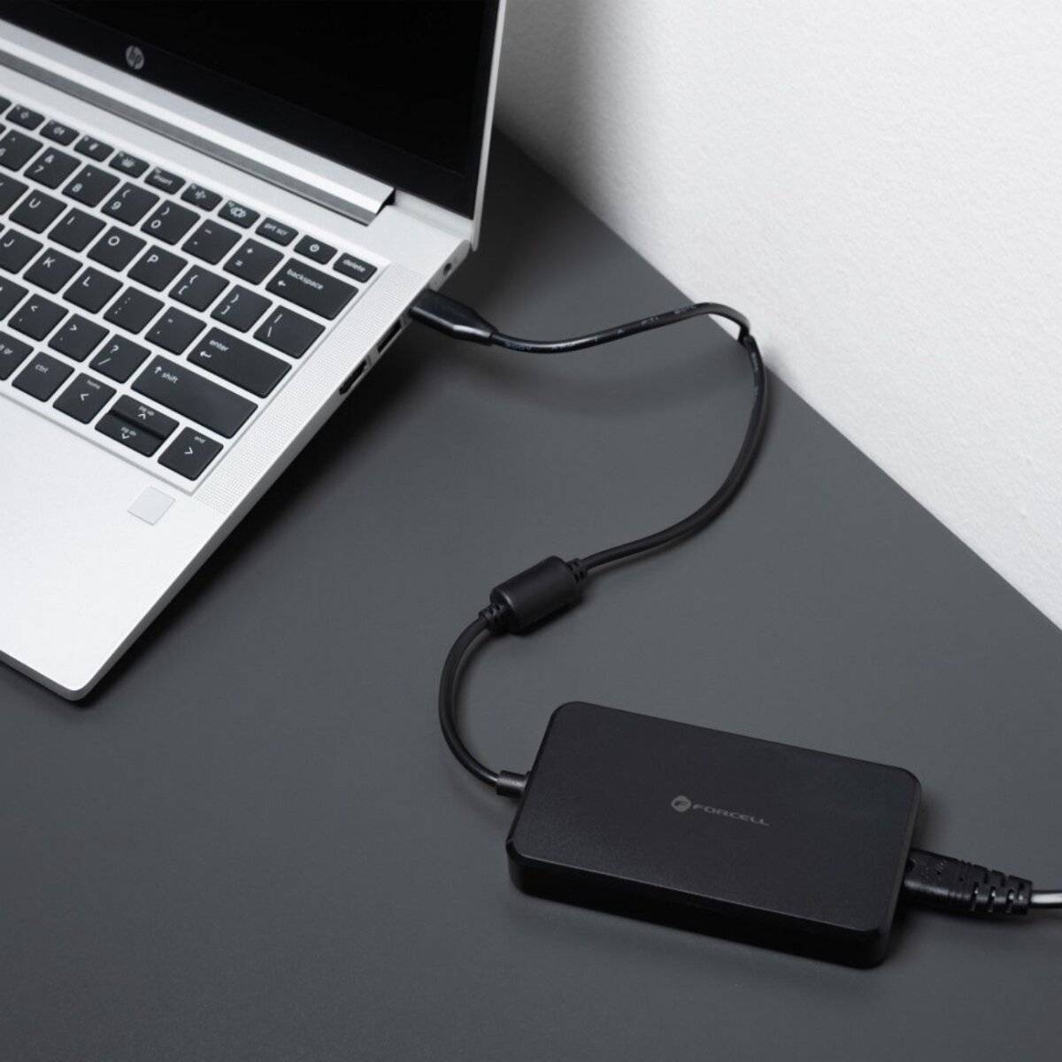 Forcell F-ENERGY E856 Universal-Laptopnetzteil 65?W mit USB-C & 6 Adaptern (Schwarz)