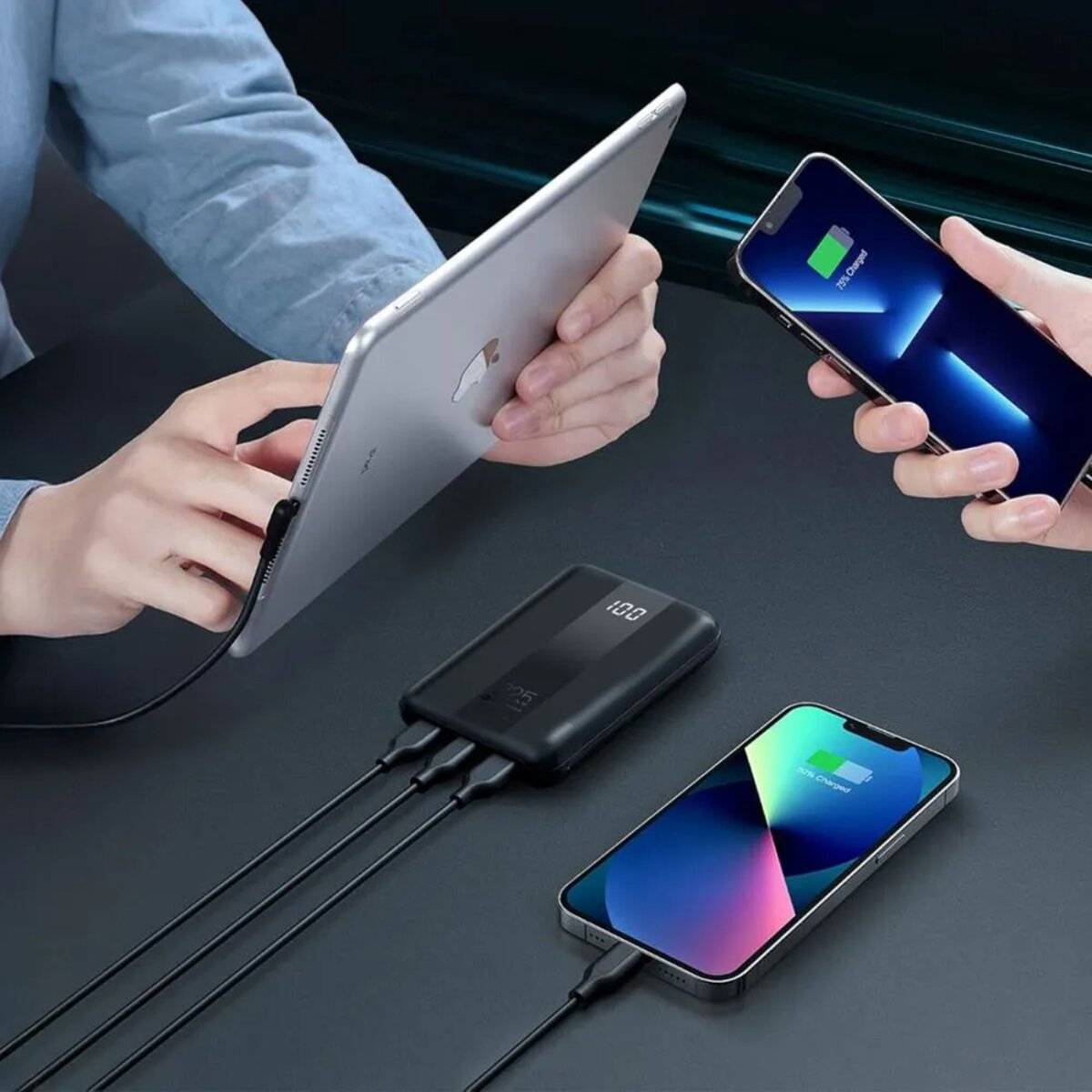 FORCELL F-ENERGY P10K2 Powerbank 10.000?mAh 22,5?W PD QC3.0 Schwarz