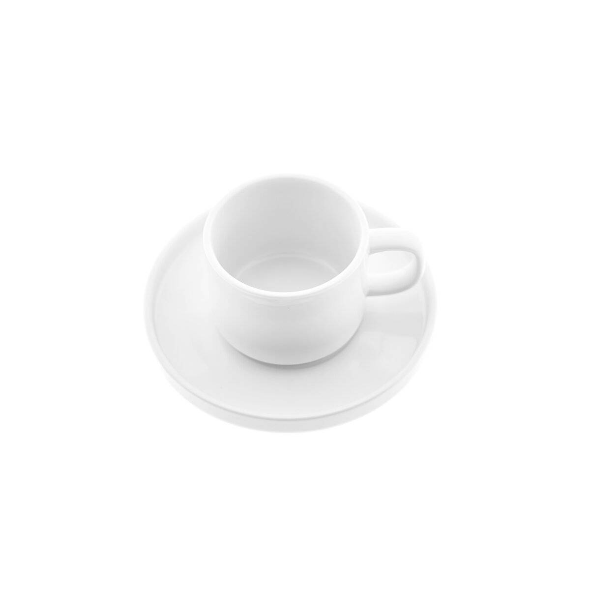 Mondo Kaffeetassen 220 ml - 12-teiliges Set aus hochwertigem Porzellan in Weiß