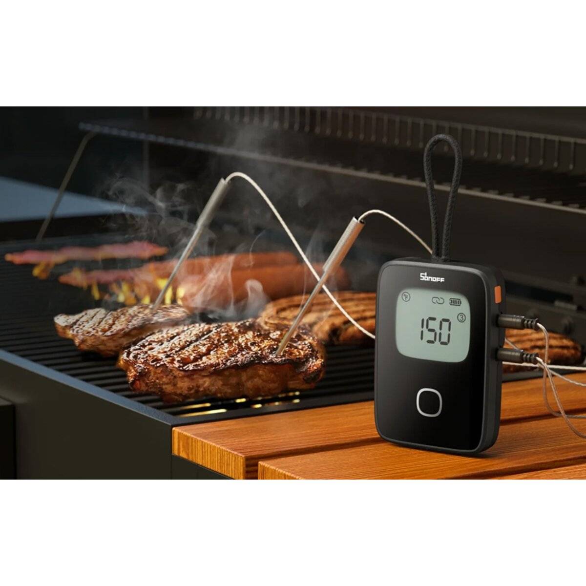 BBQ-Fleischthermometer mit App-Steuerung und Temperaturbenachrichtigung