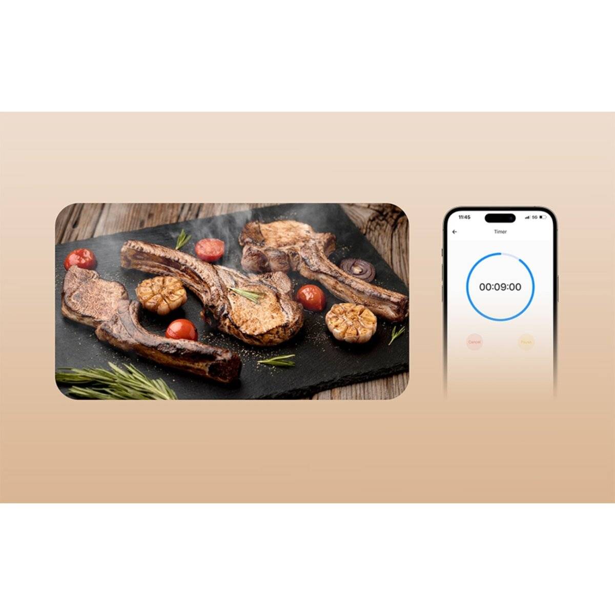 BBQ-Fleischthermometer mit App-Steuerung und Temperaturbenachrichtigung