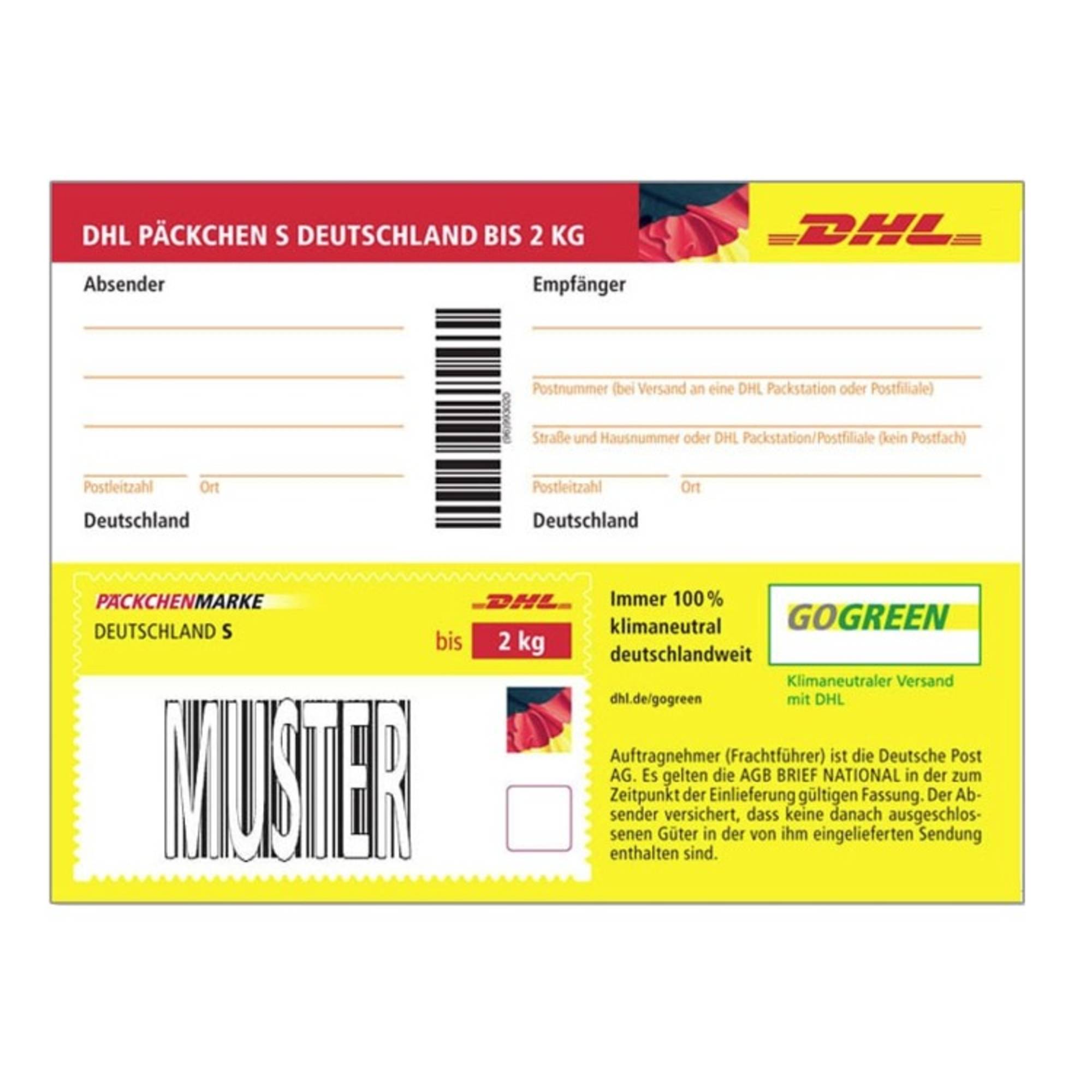 DHL Päckchenmarke S Deutschland bis 2 kg einzeln
